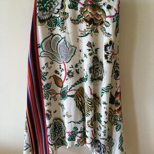 Tory Burch silk uneven skirt.